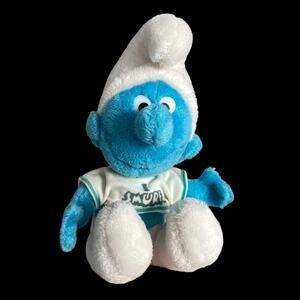 Vintage Peyo Smurf Plush 1979 Wallace Berrie Stuffed Toy Bean Bottom Korea READ